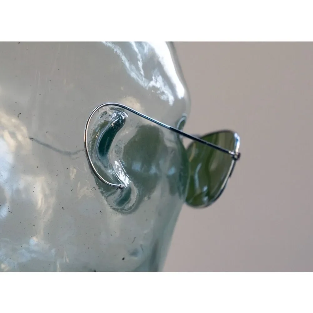 Vintage USAF United States Air Force Aviator Sunglasses Silver‎ Wrap Around Rare